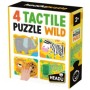 4 Puzzleuri tactile animale din salbaticie cu piese mari pentru copiii de peste 2 ani